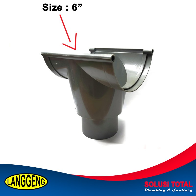 Corong Talang PVC Setengah Lingkaran 6 " LANGGENG