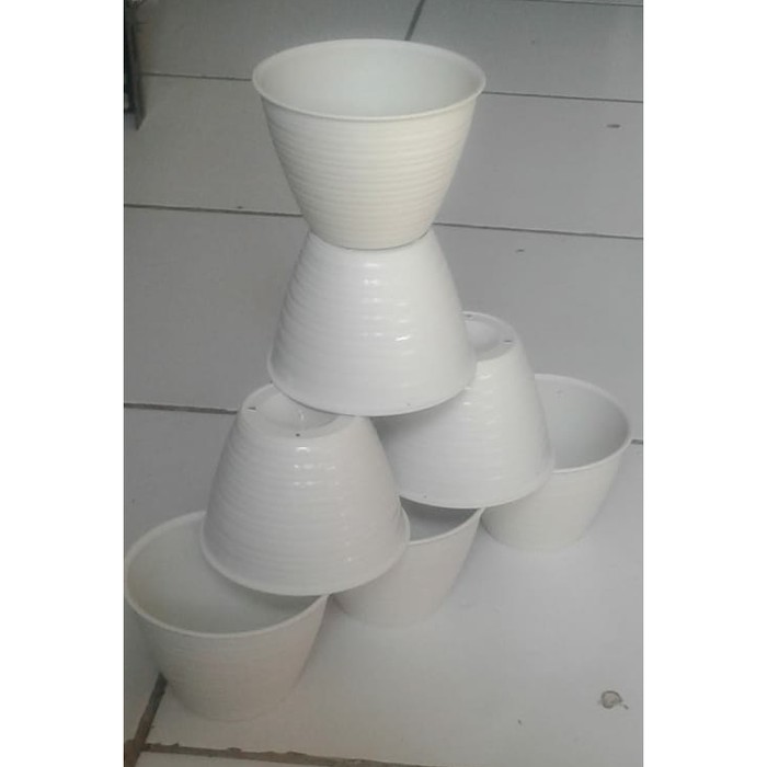 Promo Ori  BJP Pot  Tawon  10 cm PUTIH Motif Pot  Tawon  Putih 