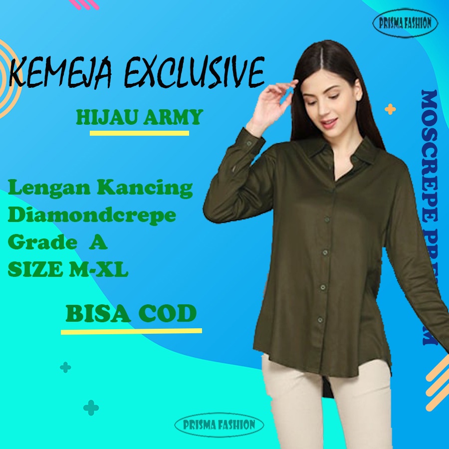 baju kemeja wanita kerja kantoran lengan panjang casual import kekinian 2021 hem wanita polos