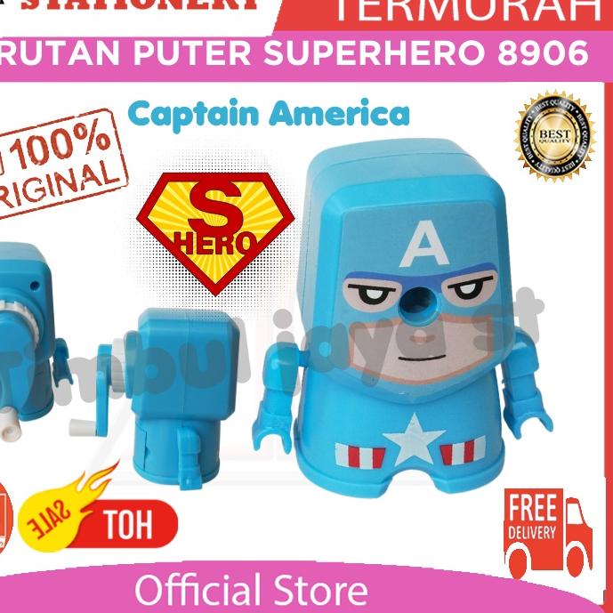 

Terjangkau Serutan pensil putar sharpener portable serutan meja puter superhero Spiderman Captain America Ironman Batman 8906