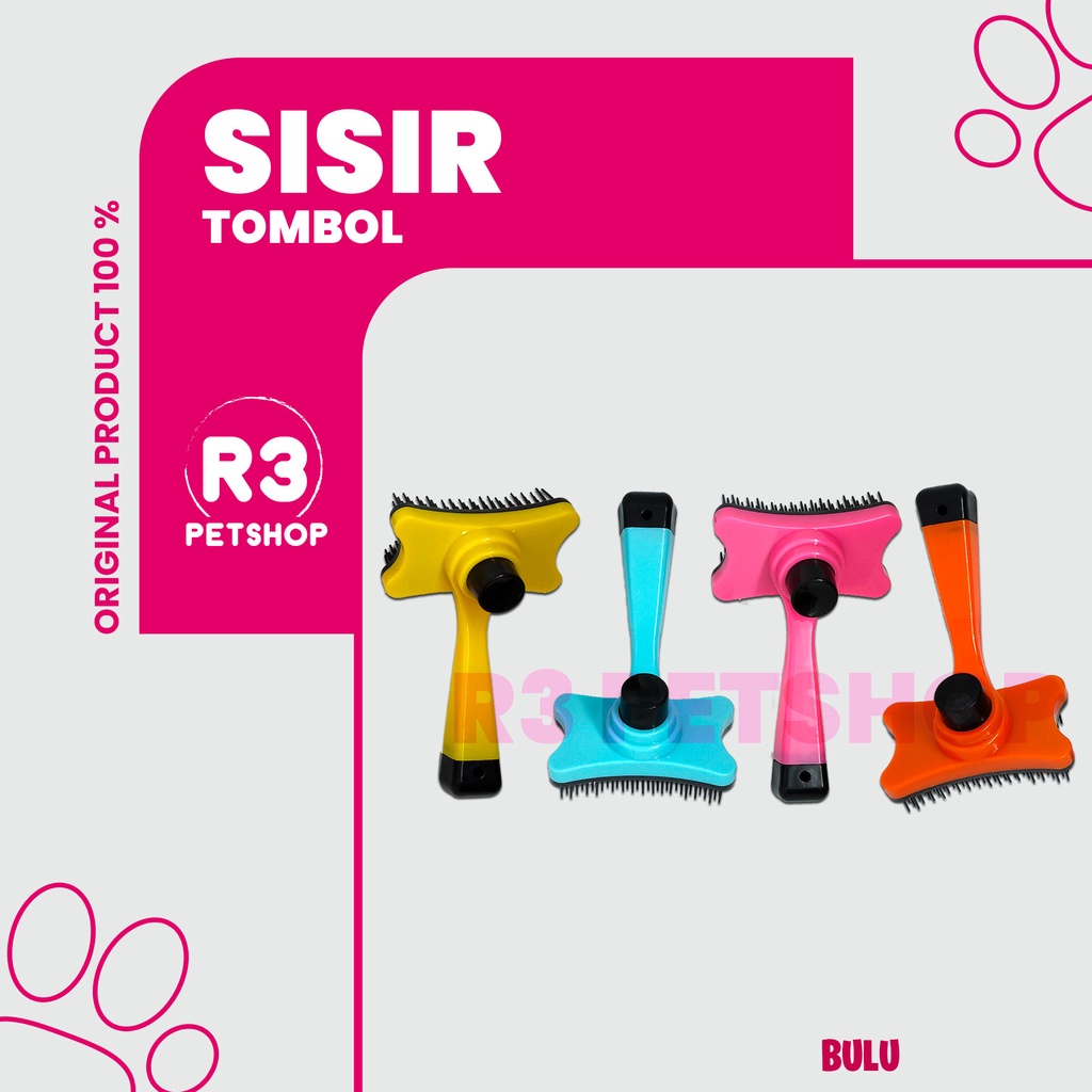 Sisir Grooming Tombol Kucing Anjing dan Hewan Peliharaan lain nya