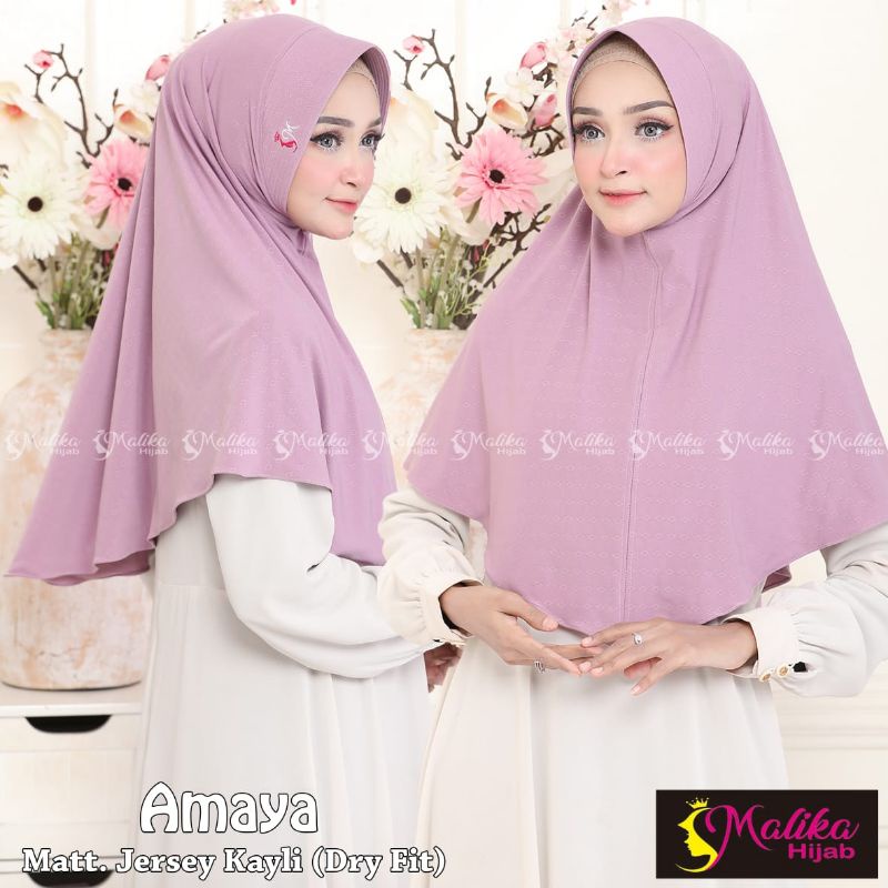 (Original Malika) AMAYA BERGO PET •jilbab instan jersey kayli•bergo instan pet