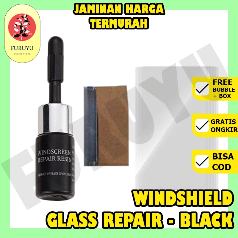 Lem Reparasi Kaca Mobil Hp LCD Retak Windshield Glass Repair Kit Sealent Perawatan Mobil Hitam