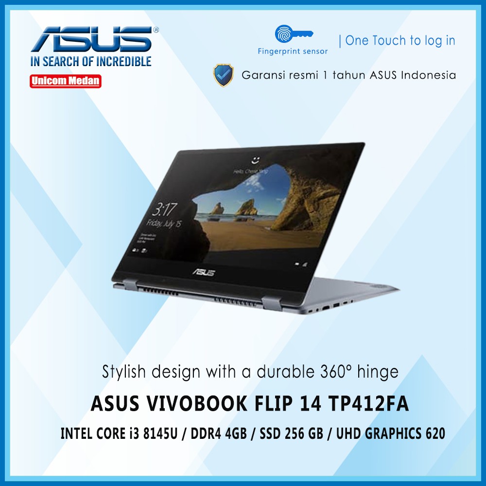 ASUS TP412FA Intel Core i3-8145U/ DDR4 4GB/ 256GB SSD/ W10/ 14&quot; FHD