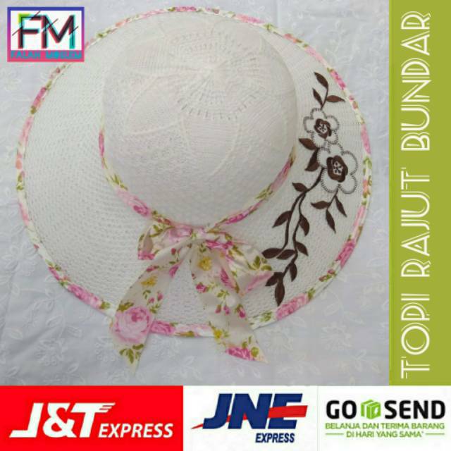 Topi Rajut Wanita Topi Pantai Bundar