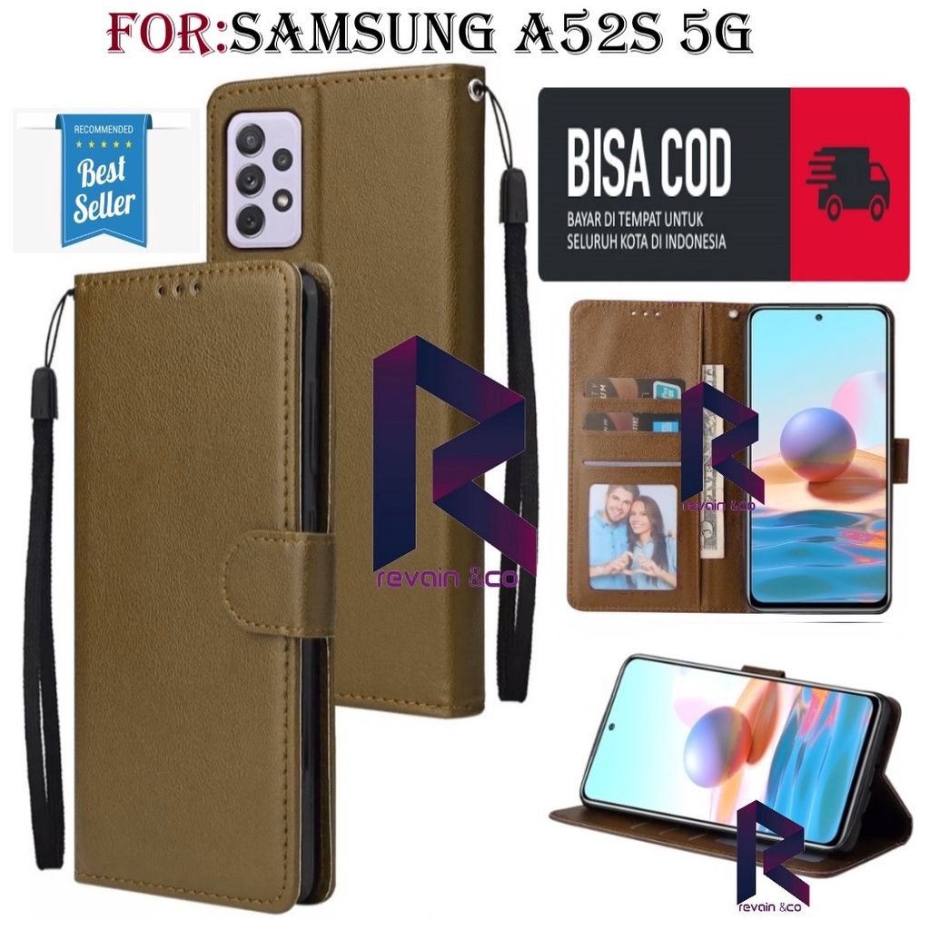 SAMSUNG A52S 5G CASE FLIP WALLET LEATHER KULIT PREMIUM SARUNG BUKA TUTUP FLIP CASE SAMSUNG A52S 5G