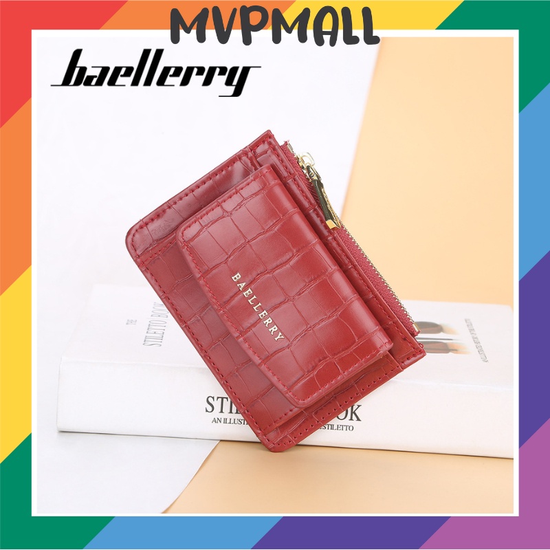 [BISA COD] BAELLERRY NR083 Dompet Kartu Wanita Bahan Kulit PU Leather Premium