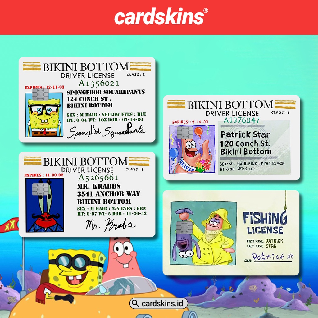 SPONGEBOB EDITION | GARSKIN / STICKER KARTU ATM / SKIN KARTU ATM / DEBIT / CREDIT / EMONEY / FLAZZ | CARDSKINS