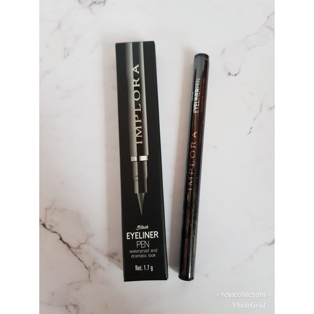 Eyeliner Pen Implora Original Black Waterproof Eye Liner Hitam model Pulpen Tahan Air