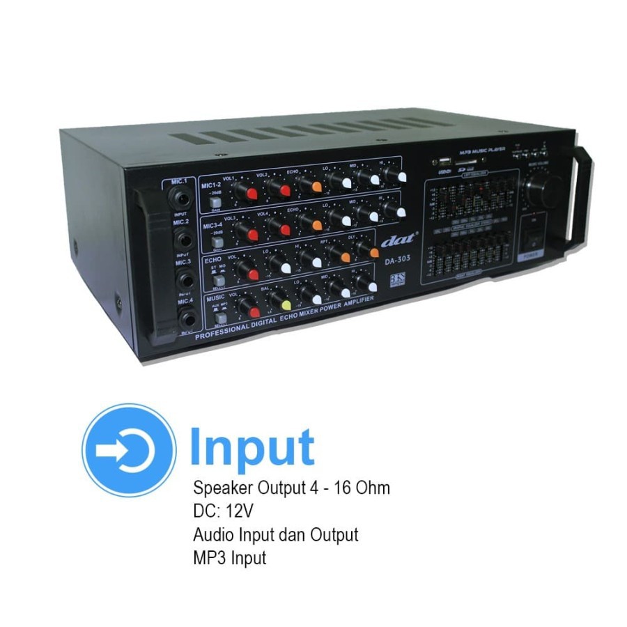 AMPLI KARAOKE DAT DA-303 BLUETOOTH ORI