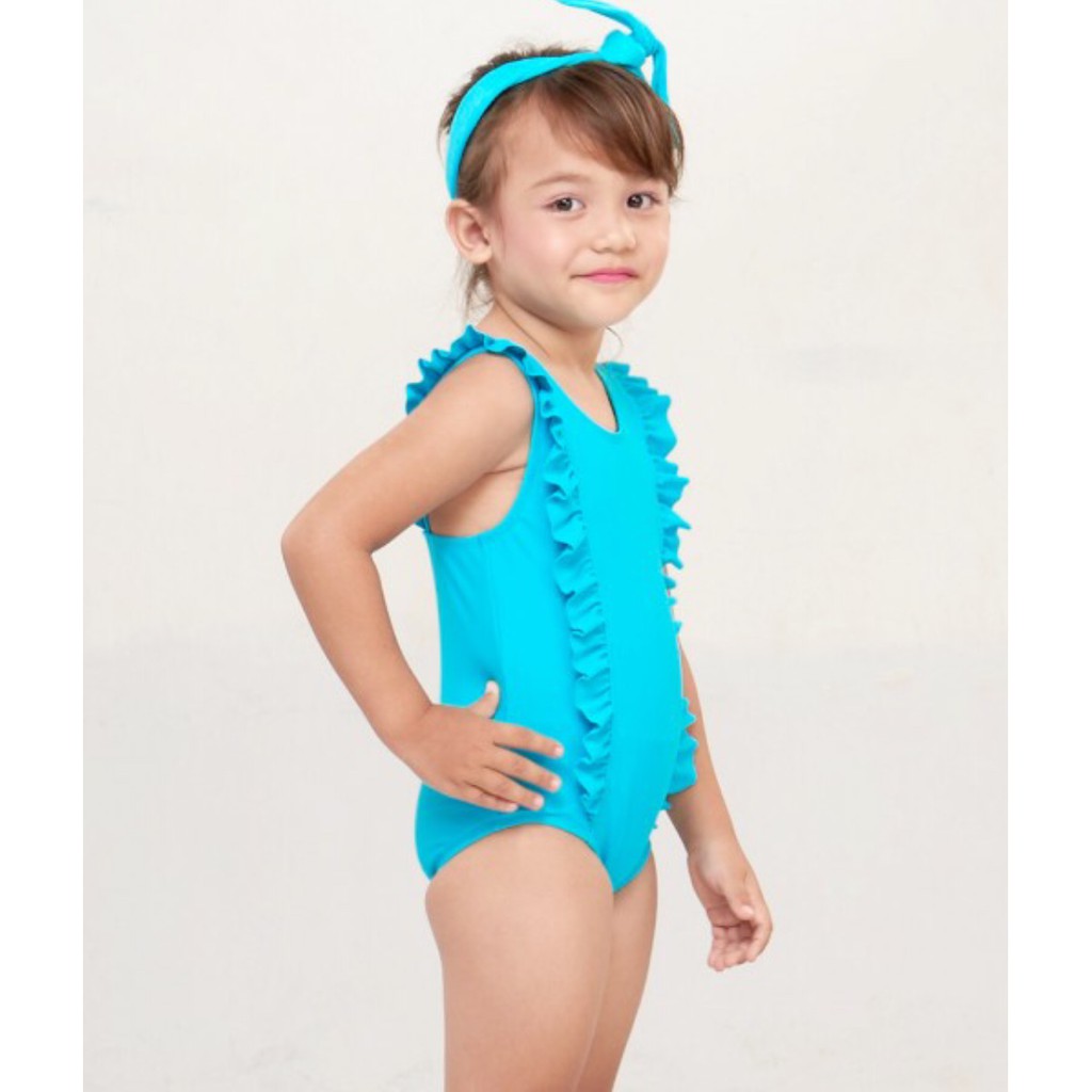 Lee Vierra - Kids Swimwear Ruffle Border BLUE