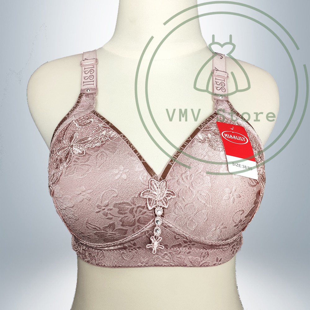 BH Jumbo L 109 Cup C Jumbo Besar Kait 3 Model Lace Embossed Sexy Cantik Miss Lily Bra Asli
