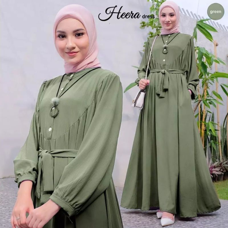 Gamis wanita bahan crinkle casual dress heera dress