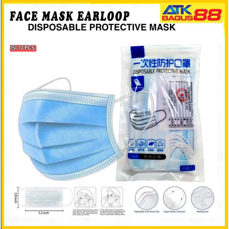 masker medis 3 ply dewasa isi 10