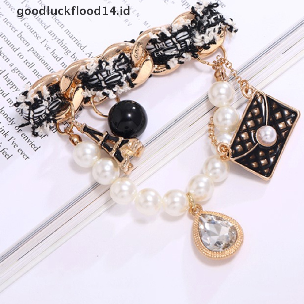 [OOID] 1pc fragrance brooch female retro accessories pearl crystal luxury jacket pin  ID