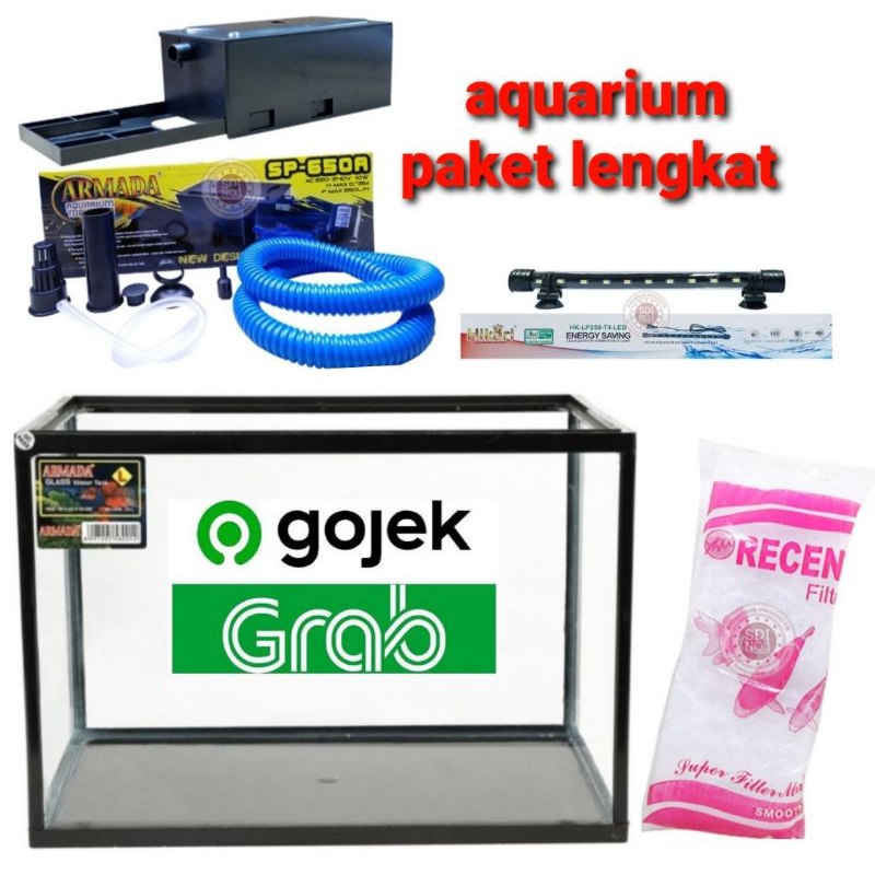 aquarium full set ukuran L KHUSUS GRAB DAN GOJEK