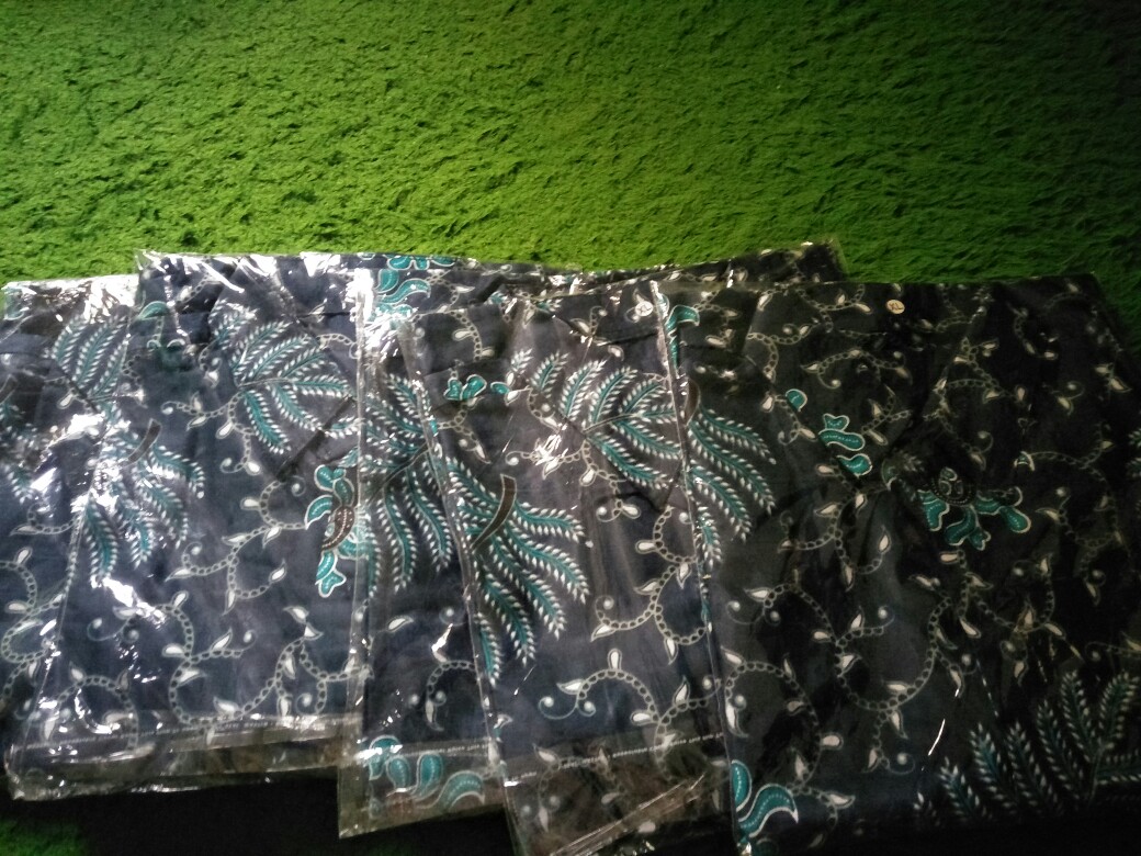 Bswart Batik Hrb026 Kenongo Hem Pendek Padi Pekalongan M L Xl Batik Pria Murah Modern Grosir.