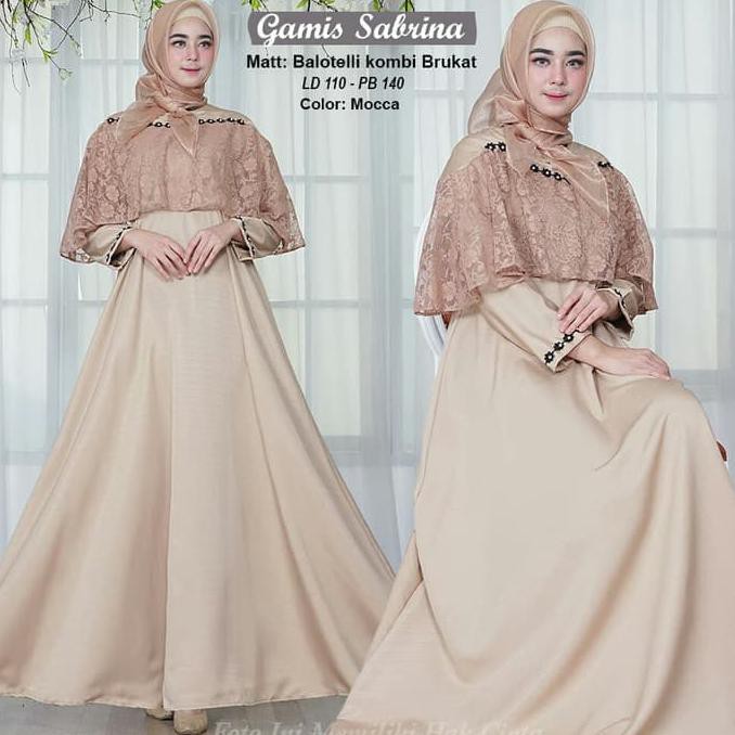 BAJU DRESS GAMIS MUSLIM SABRINA MOCCA MEWAH / GAMIS PESTA KONDANGAN
