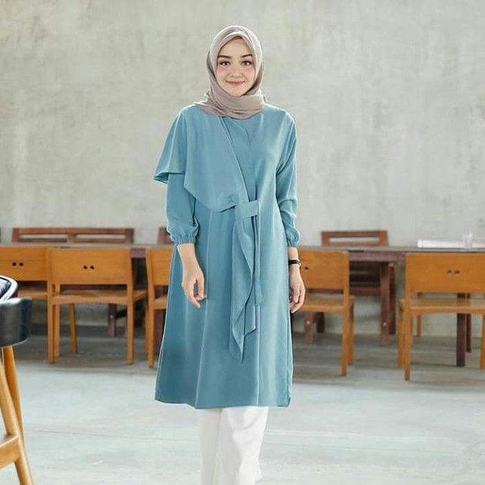 Hana Tunik Wolfis Baju Atasan Wanita Modern Lucu Pakaian Muslimah Terbaru Model Murah Trenddy Simpel Shopee Indonesia