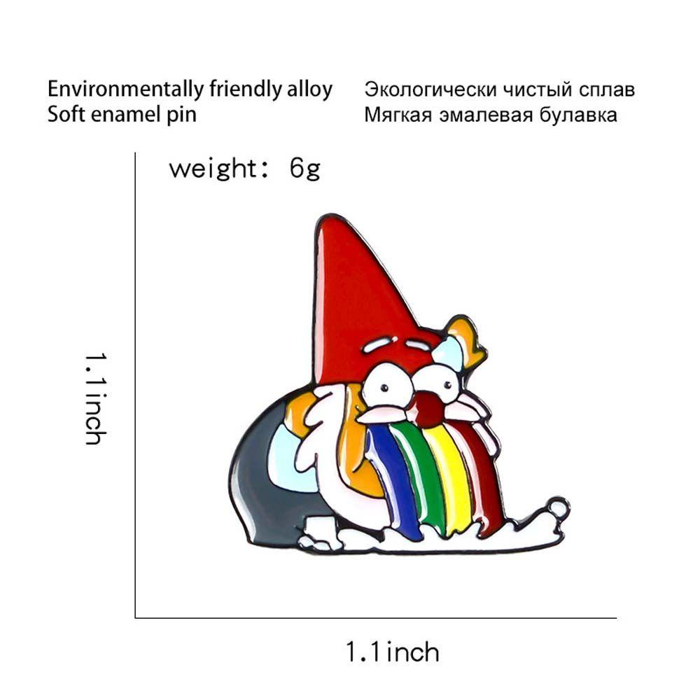 Lanfy Dwarf Bros Kerah Bros Kartun Pelangi Muntah Kurcaci Perhiasan Aksesoris Lucu Lencana Pin Kerah Pin Enamel Pin