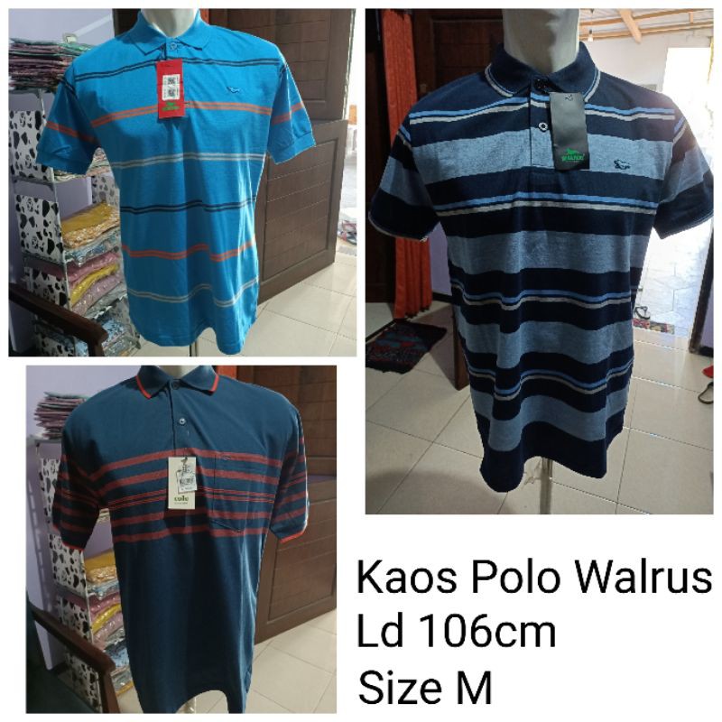 Kaos Polo Motif Garis Brand Walrus Original Brand Matahari