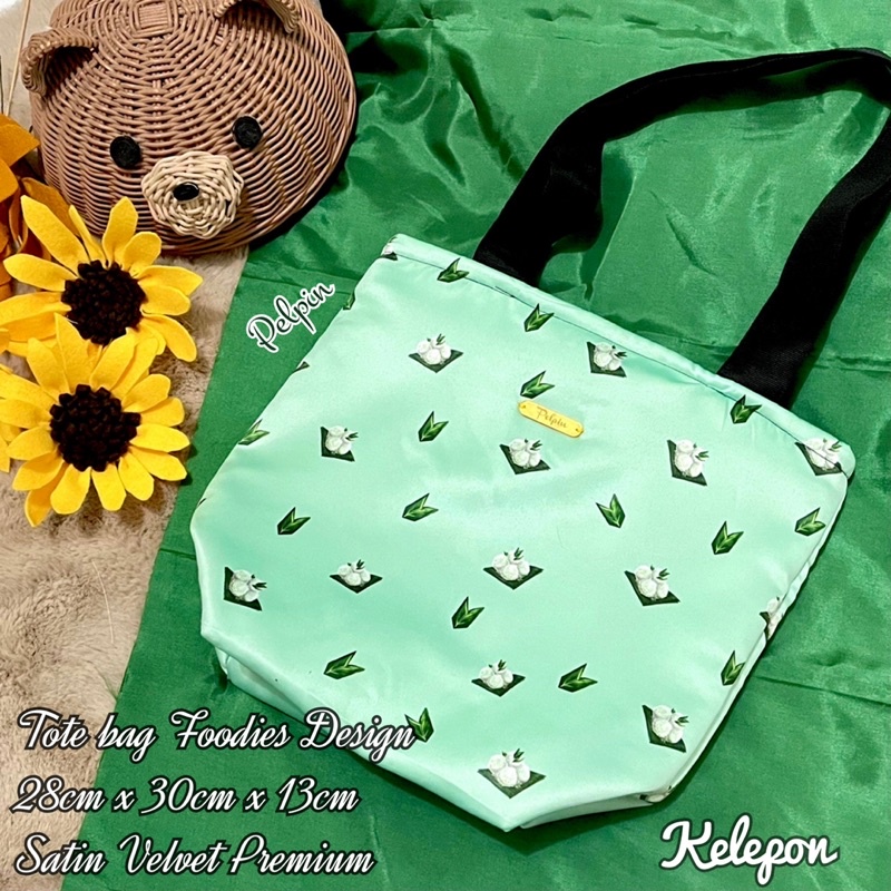 tas tote bag handbag premium foodie limited edition pelpin tas lucu unik motif makanan high quality