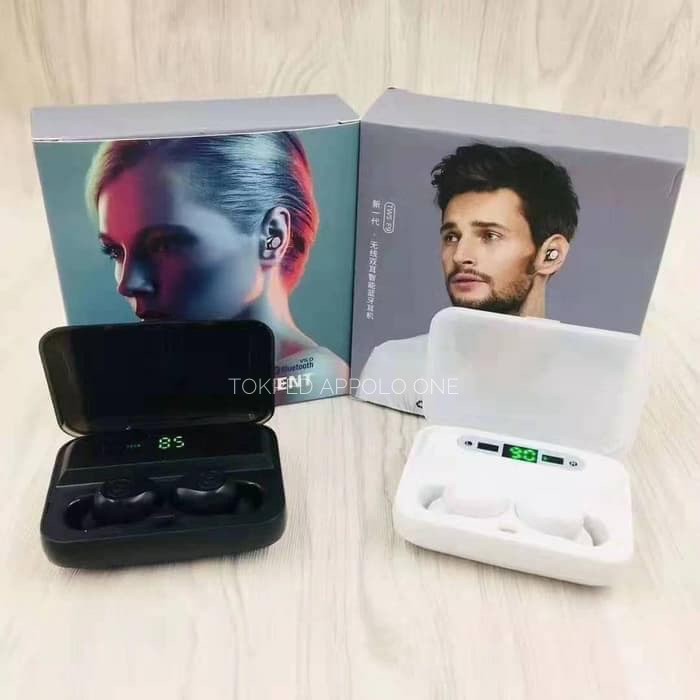HEADSET BLUETOOTH LED DIGITAL TWS F9 TRUE WIRELESS EARBUDS IPX7
