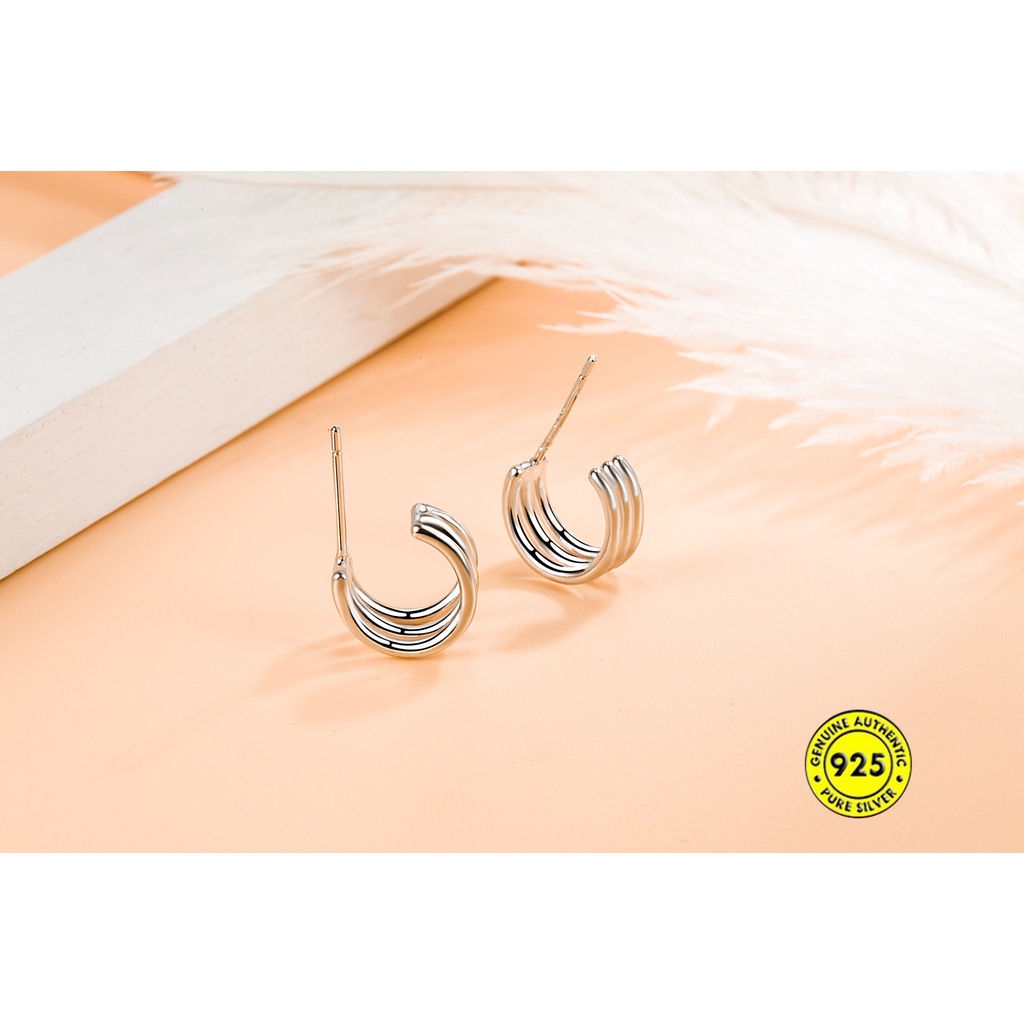 Anting Stud Bahan Sterling Silver Untuk Unisex