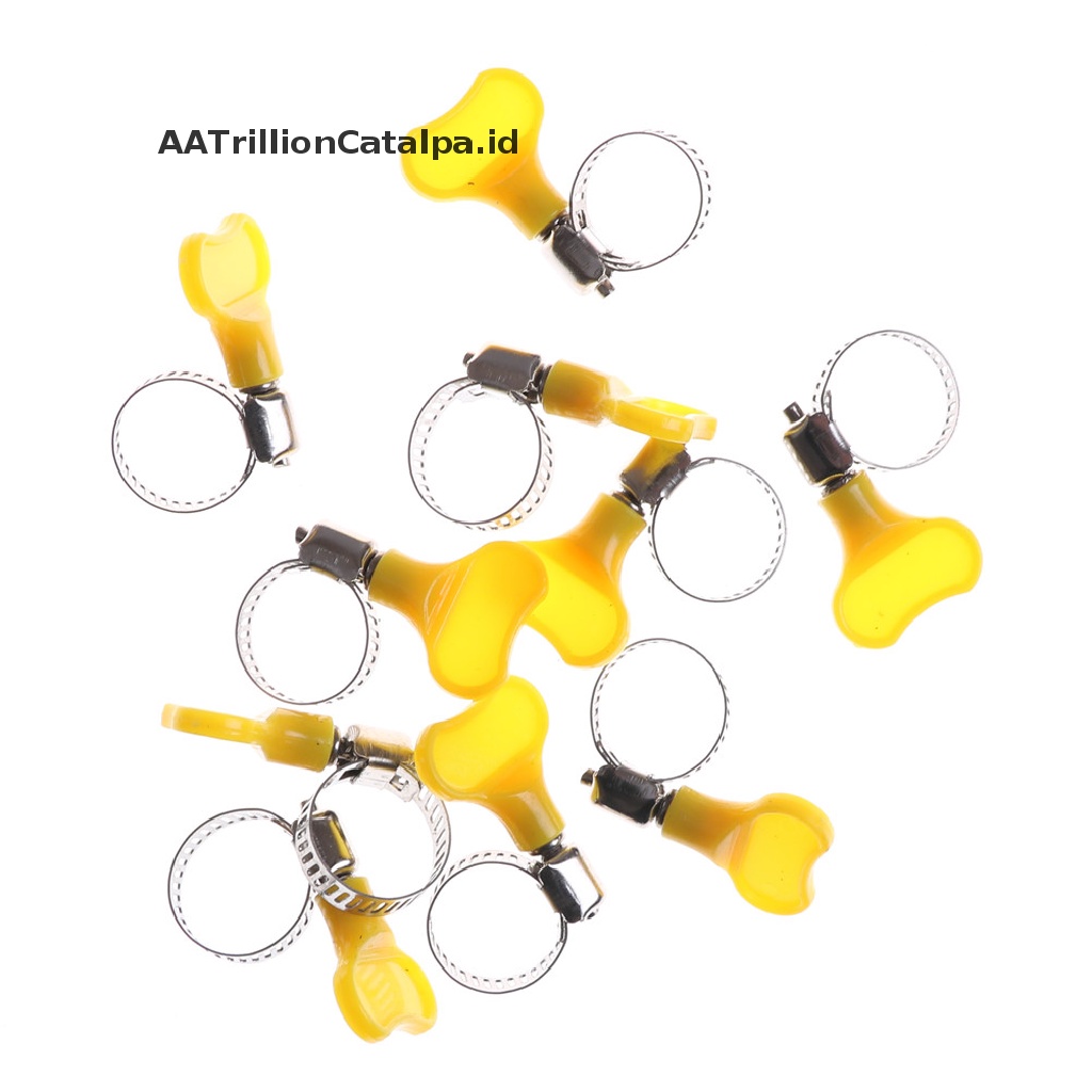 10 Pcs Klip Penjepit Selang Bahan Stainless steel Gaya Amerika
