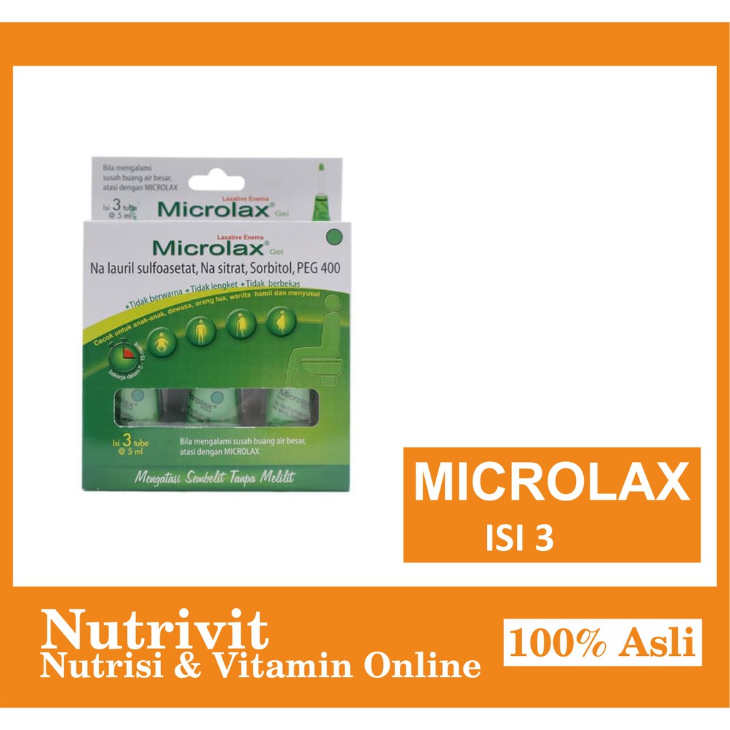 Microlax Gel - Box Isi 3 Tube @ 5 mL Atasi Sembelit (Susah BAB)