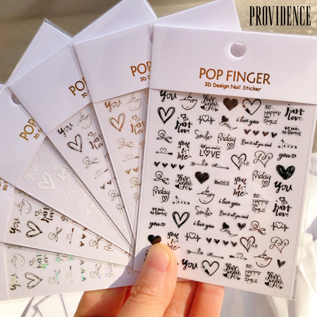 Stiker Kuku 3d Motif Hati Saturation Valentines Untuk Manicure