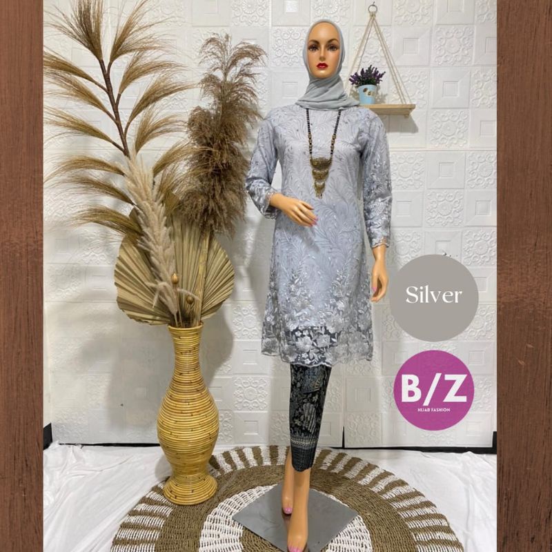 Kebaya hijab modern lengan panjang acara wisuda ukuran jumbo 4L wanita gemuk model busui setelan rok