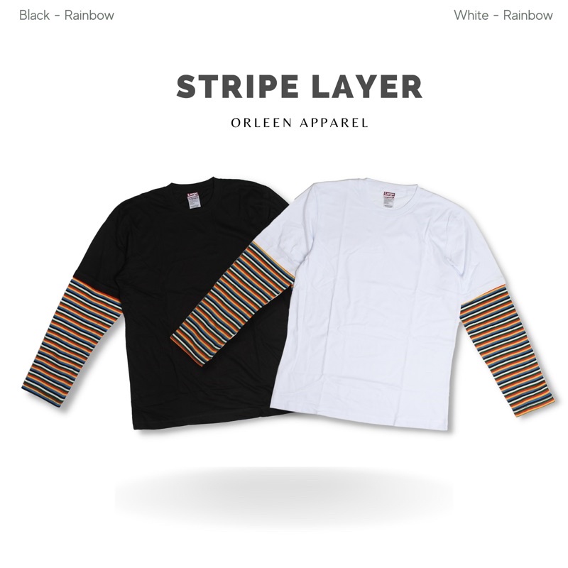 Kaos Stripe Panjang / Kaos Lengan Panjang / UNISEX/ Stripe Layer - Orleen