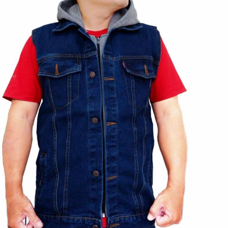 Rompi Jeans BIKER Rompi Denim Big Size Jumbo XXL XXXL G6A1