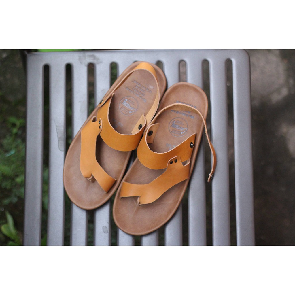 SANDAL PRIA ORIGINAL CEVANY RIOT SERIES TAN KULIT ASLI