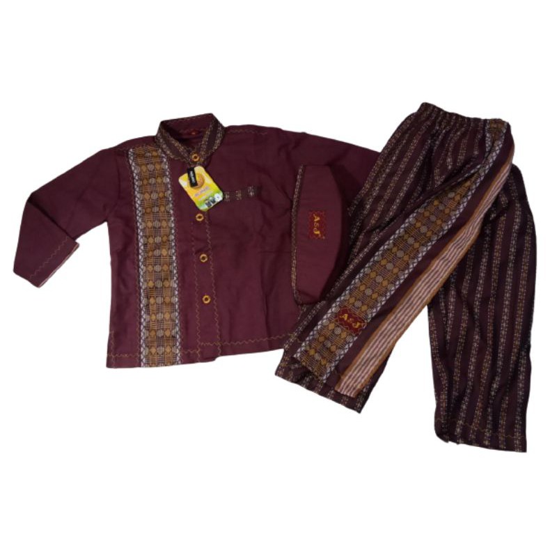 SARKOCI Anak A&J / Baju Kokoh Songket Lengan Panjang Baju Muslim Anak