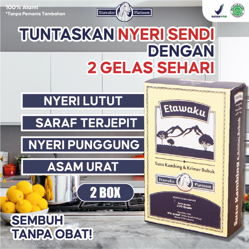 ETAWAKU PLATINUM -SUSU KAMBING ETAWA &amp; KRIMER NABATI BUBUK 200 GR SUSU KUALITAS PREMIUM SEHATKAN TULANG DAN SENDI