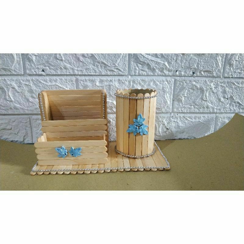 

prakarya / tugas kerajinan stik ice cream tempat pensil & hp