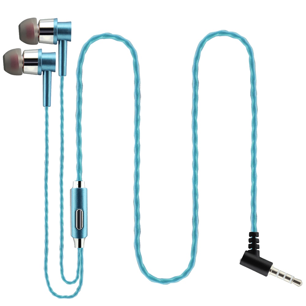 Earphone In Ear HiFi Stereo Subwoofer Bahan Metal Dengan Kabel Jack 3.5mm + Mic + Tombol