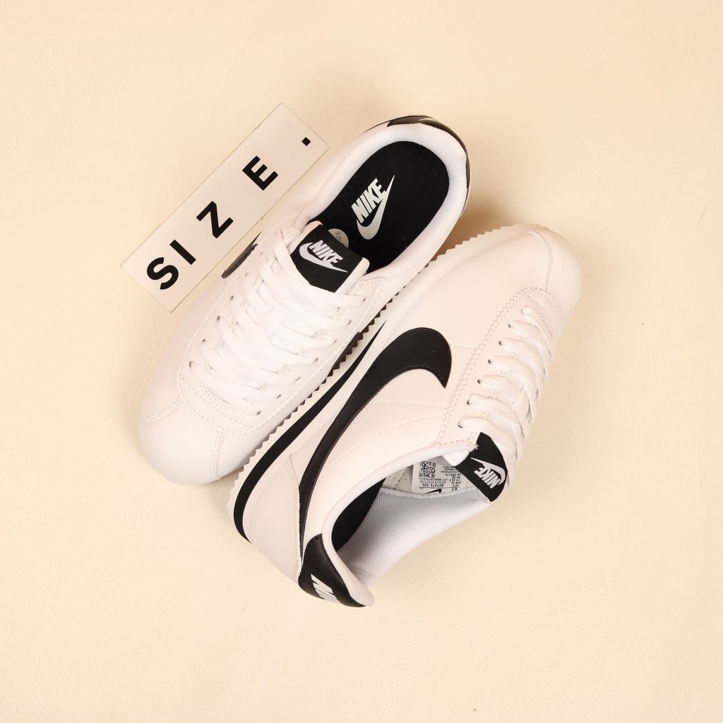 Nike Cortez Leather White Black Swoosh