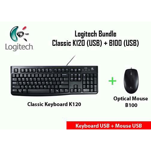 Logitech Bundle K100+B100 / K120+B100 / K200+B100 Combo Keyboard Mouse