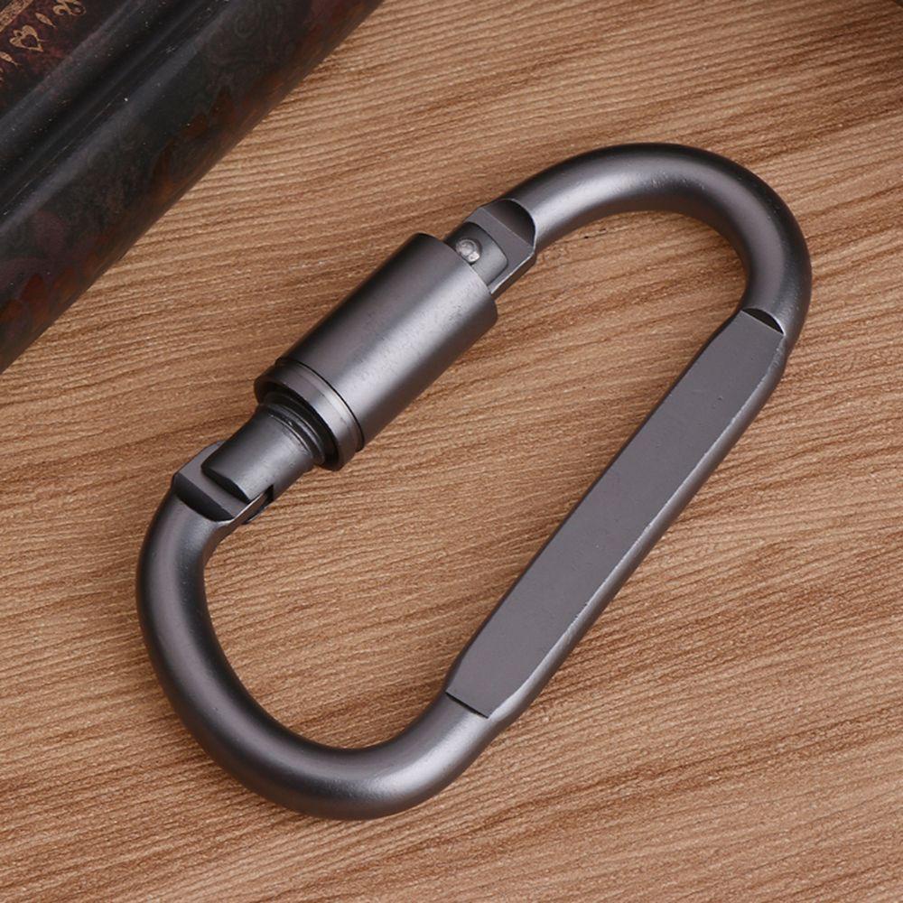 Rebuy Carabiner Bentuk D Alat Luar Ruangan Mendaki Kait Berkemah Bahan Aluminium Alloy Metal