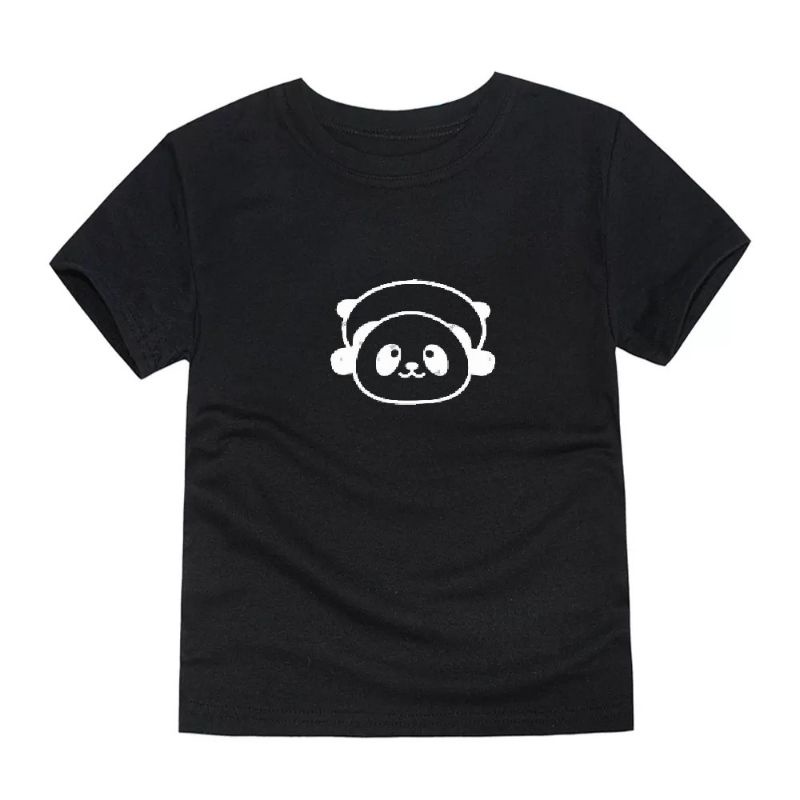 Hokyshop92 Kaos Anak Distro Panda Lengan Pendek Baju Oblong Anak Unisex Tshirt Kids Atasan Cod