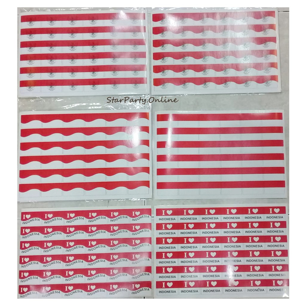 Stiker Merah Putih Per 360 pcs stiker (10Lembar) /Stiker Dirgahayu /Stiker Kemerdekaan