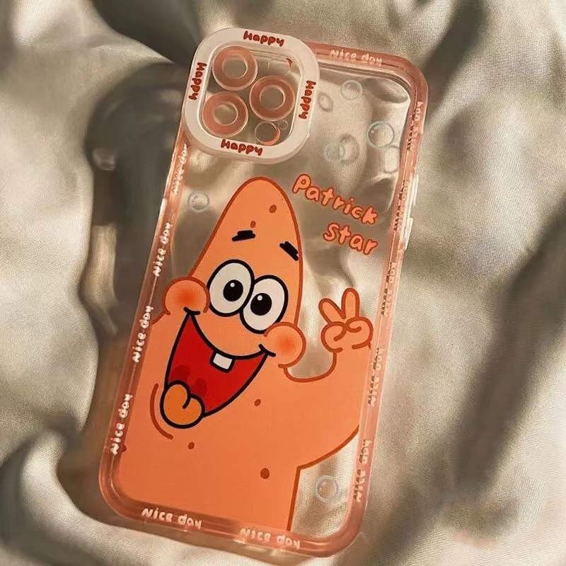 Pupil TPU soft case couple iphone 13 12 11 pro X Xs max 7 8 plus SE2020 fun cartoon sponge baby case iphone