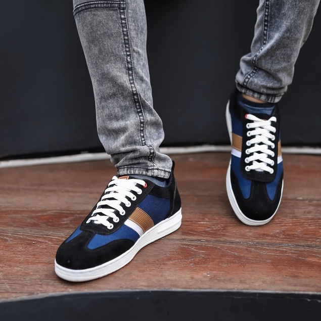 WILSON NAVY |ManNeedMe x ARF| Sepatu Sneakers Pria Casual Canvas Shoes ORIGINAL