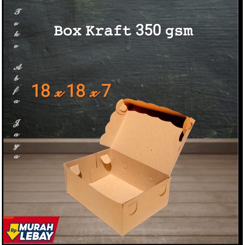 

(Box murah) Box Kraft 18 x 18 x 7 Coklat renda ukuran. tebal 350 gsm. cocok untuk box packing, kue, snack, roti, souvenir dll