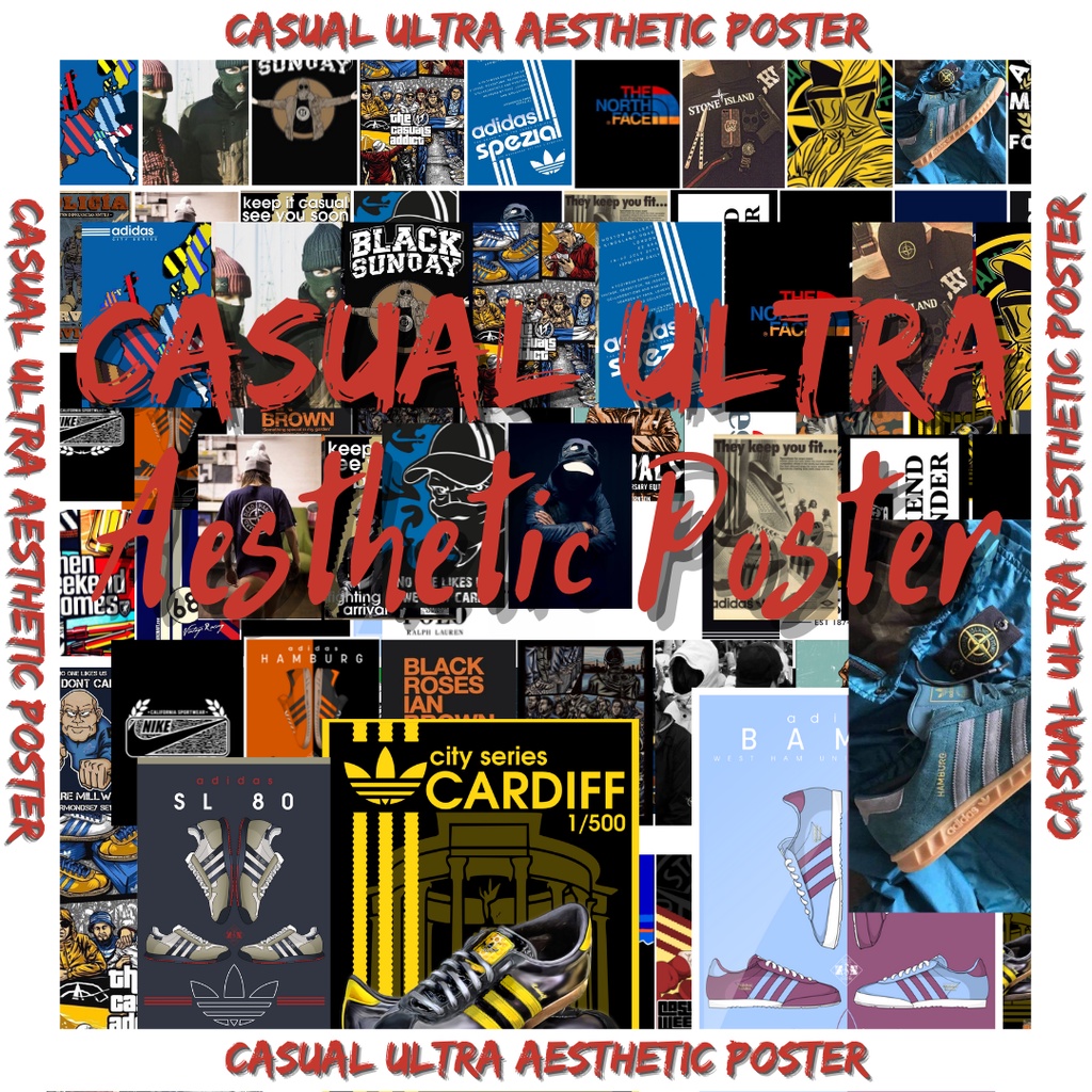 Poster Dinding Aesthetic | Poster Aesthetic | Poster Murah | Poster Retro CASUAL SUPORTER | Stiker D