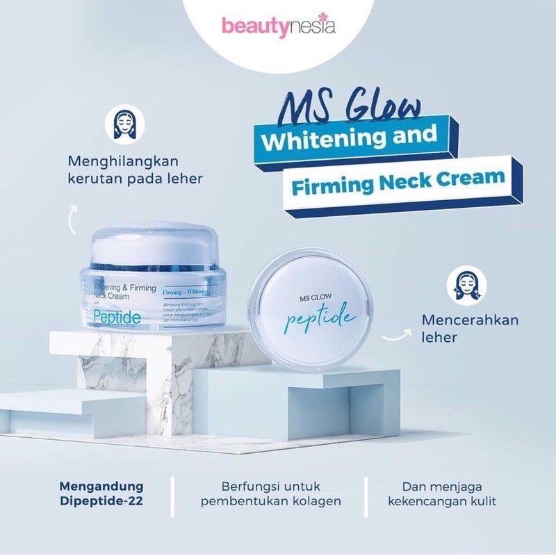 CREAM LEHER MS GLOW / NECK CREAM PEMUTIH LEHER MS GLOW FREE ROLLER