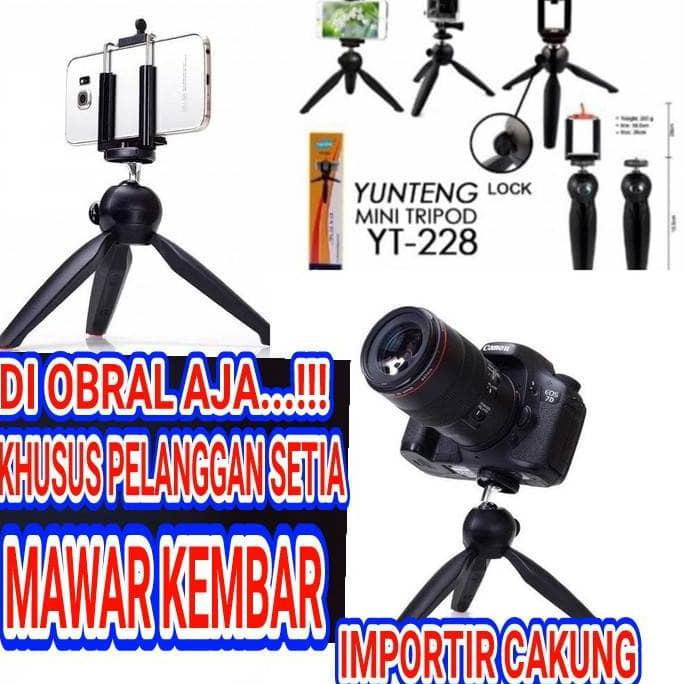 PROMO TRIPOD CAMERA YUNTENG MINI YT-228 / YT228 / TRIPOD SELFIE YT 228 TERLARIS